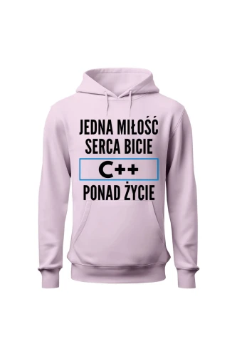 Bluza damska z kapturem Jedna miłość serca bicie C++ ponad życie