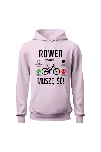 Bluza damska z  kapturem Rower dzwoni muszę iść MTB