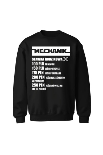Bluza męska bez kaptura Mechanik stawka godzinowa