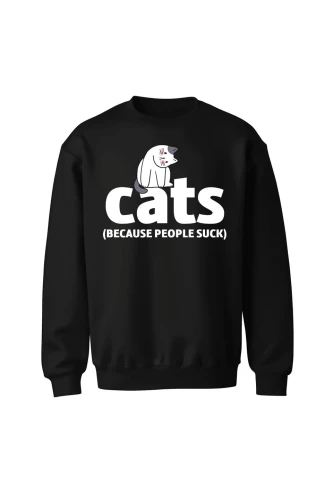Bluza bez kaptura Cats because people sck
