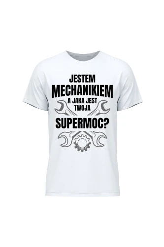 Koszulka męska Jestem mechanikiem supermoc klucze