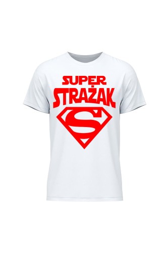 Koszulka męska Super strażak czerwony