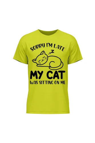Koszulka męska Sorry I'm late my cat was sitting on me