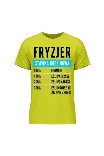 Koszulka męska Fryzjer stawka godzinowa