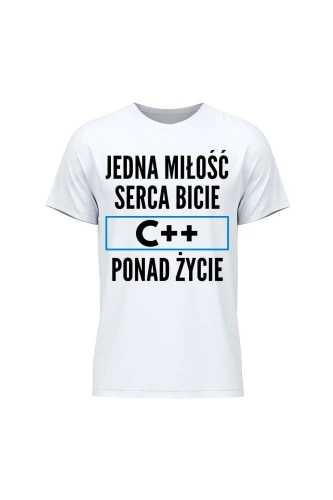 Koszulka męska Jedna miłość serca bicie C++ ponad życie