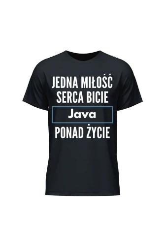 Koszulka męska Jedna miłość serca bicie Java ponad życie