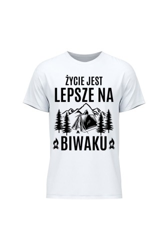 Koszulka męska Życie jest lepsze na biwaku