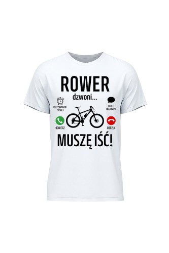 Koszulka męska Rower dzwoni muszę iść MTB