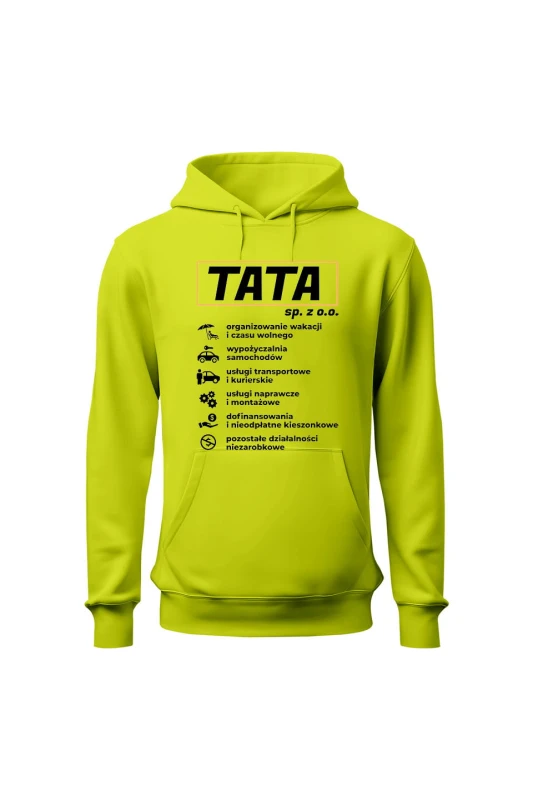 Bluza męska z kapturem TATA sp. z o.o - limonka