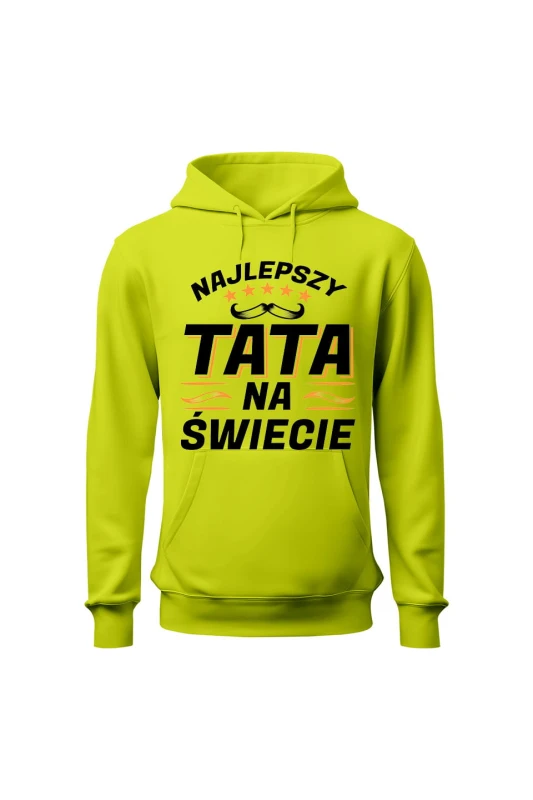 Bluza męska z kapturem Najlepszy tata na świecie - limonka