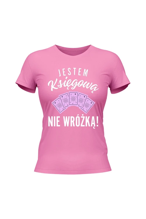 Koszulka damska Jestem księgową nie wróżką - różowa