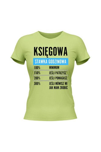 Koszulka damska Księgowa stawka godzinowa - limonka