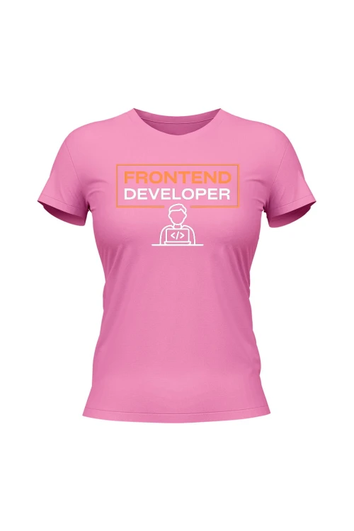 Koszulka damska Frontend developer - różowa