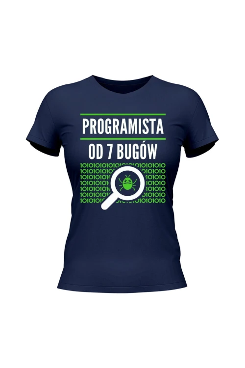 Koszulka damska Programista od siedmiu bugów - granatowa