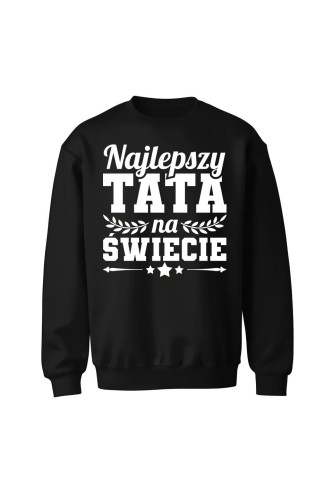 Bluza męska bez kaptura Najlepszy Tata na świecie - czarna
