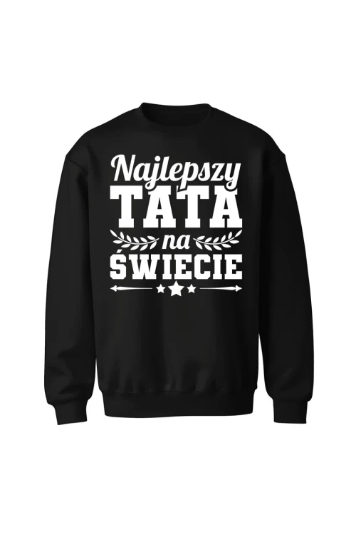 Bluza męska bez kaptura Najlepszy Tata na świecie - czarna