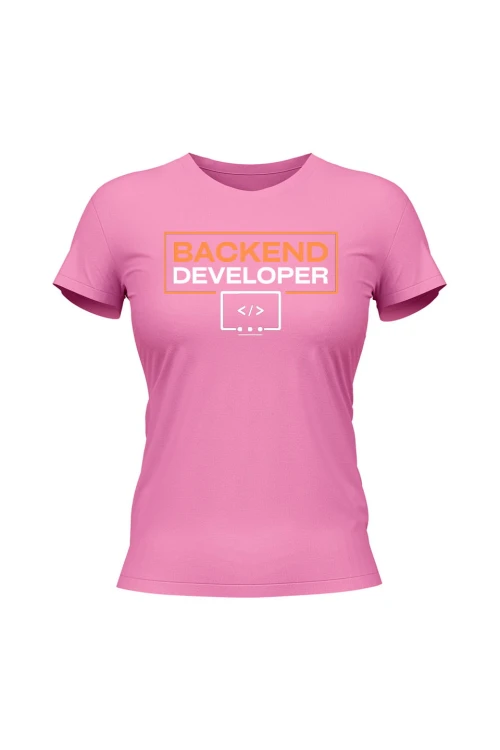 Koszulka damska Backend developer - różowa