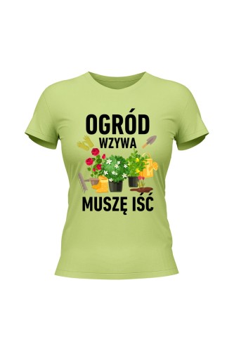 Koszulka damska Ogród wzywa muszę iść - limonka