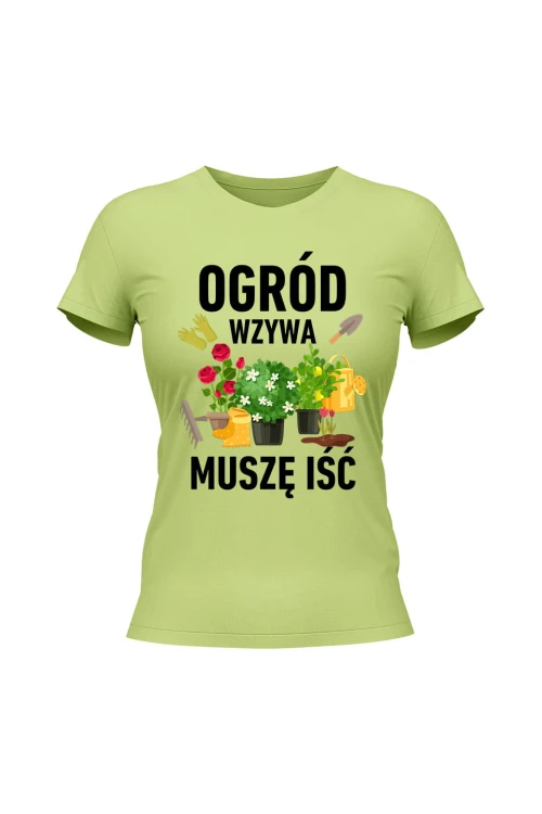Koszulka damska Ogród wzywa muszę iść - limonka