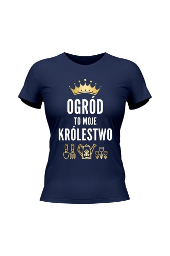 Koszulka damska Ogród to moje królestwo - granatowa