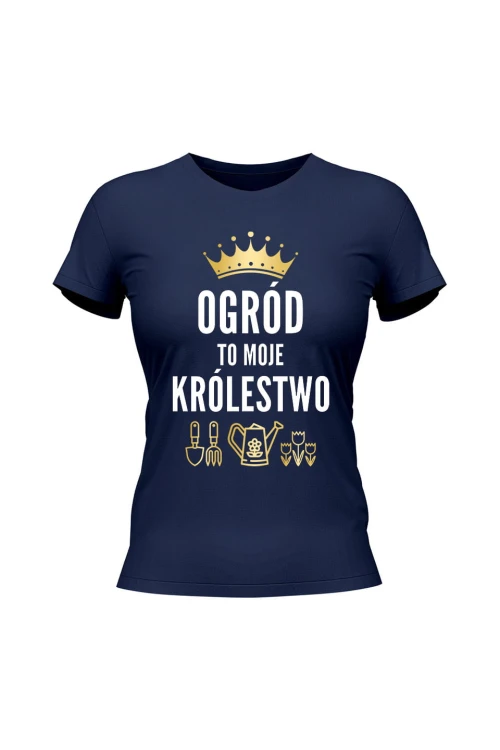 Koszulka damska Ogród to moje królestwo - granatowa