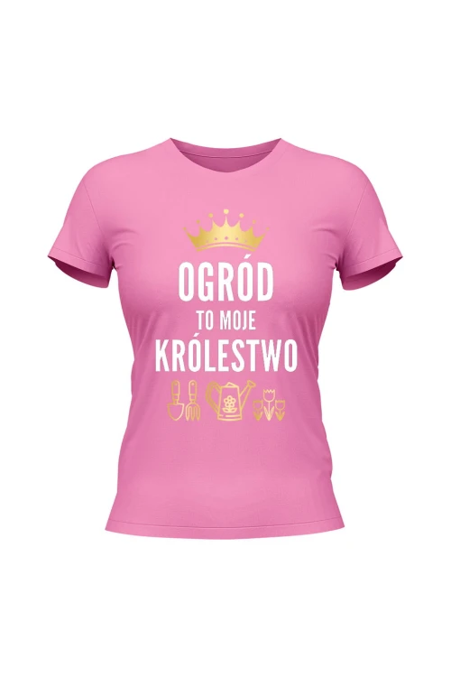 Koszulka damska Ogród to moje królestwo - różowa