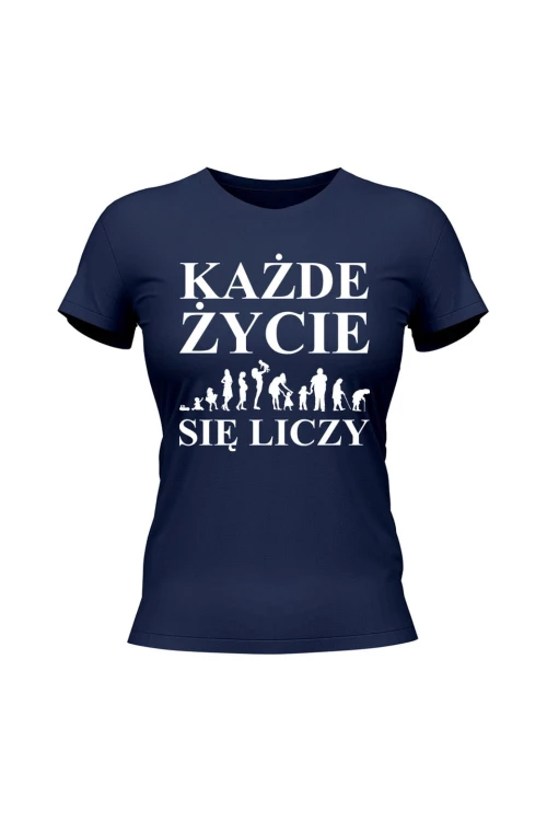 Koszulka damska Każde życie się liczy - granatowa