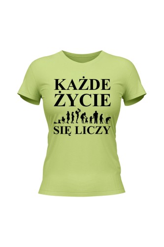 Koszulka damska Każde życie się liczy - limonka