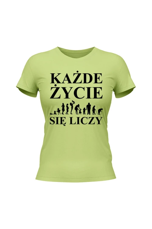Koszulka damska Każde życie się liczy - limonka