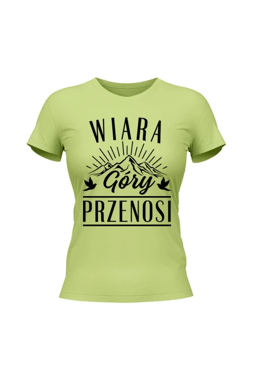 Koszulka damska Wiara góry przenosi - limonka