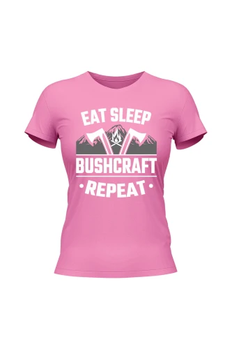 Koszulka damska Eat sleep bushcraft repeat