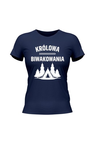 Koszulka damska Królowa biwakowania - granatowa