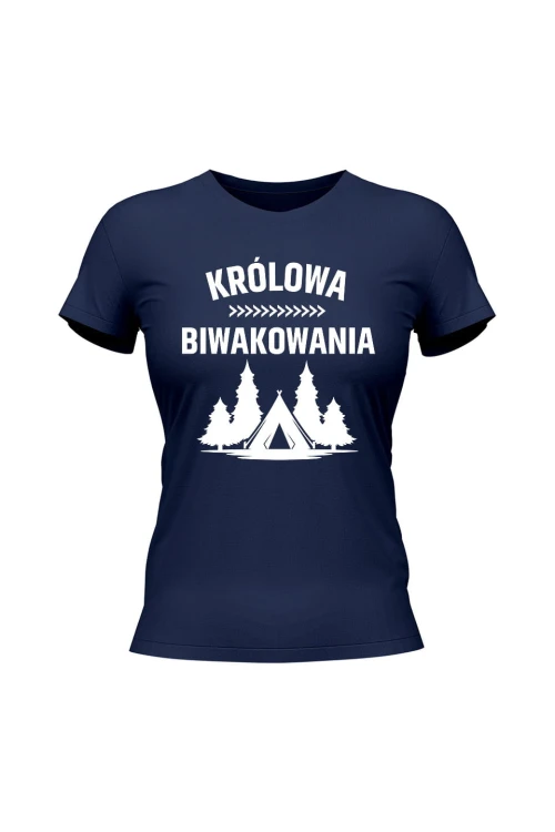 Koszulka damska Królowa biwakowania - granatowa