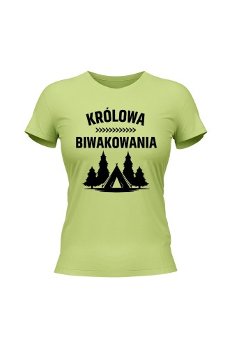 Koszulka damska Królowa biwakowania - limonka