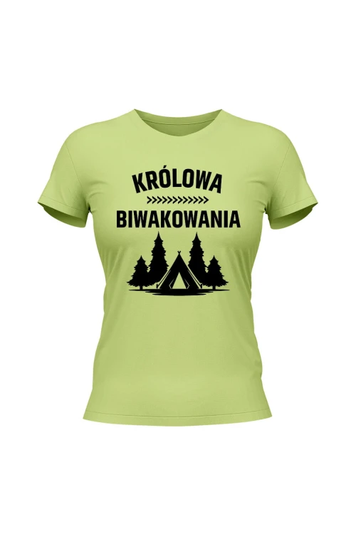 Koszulka damska Królowa biwakowania - limonka