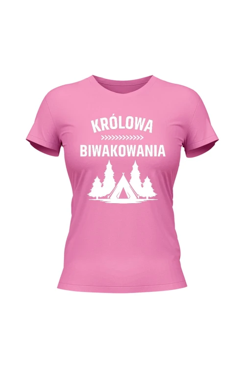 Koszulka damska Królowa biwakowania - różowa