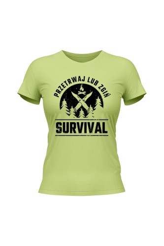 Koszulka damska Survival Przetrwaj lub zgiń - limonka