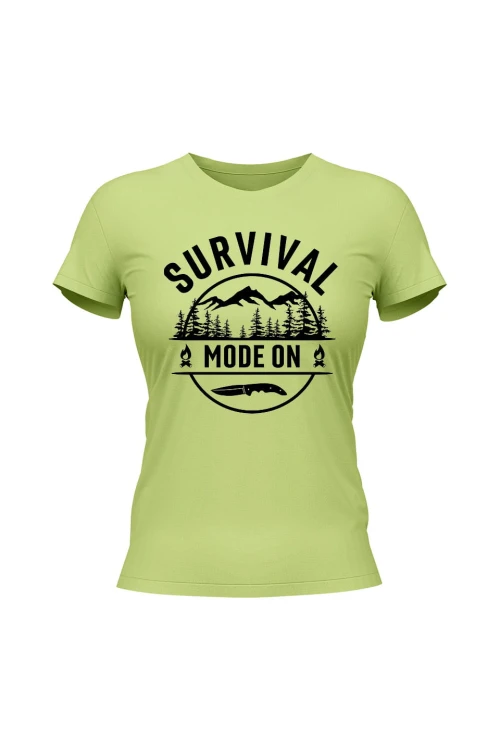Koszulka damska Survival mode on - limonka