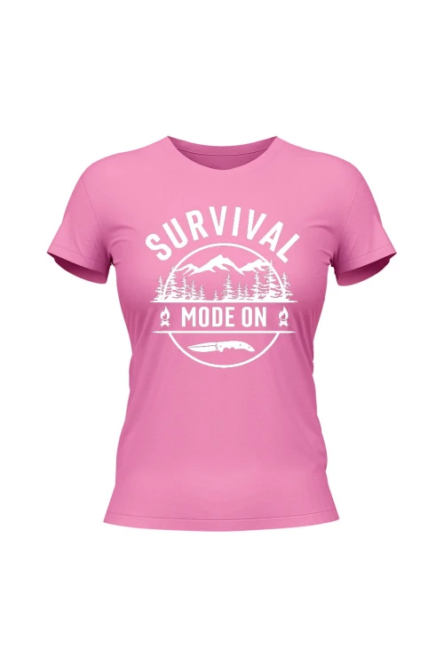Koszulka damska Survival mode on - różowa