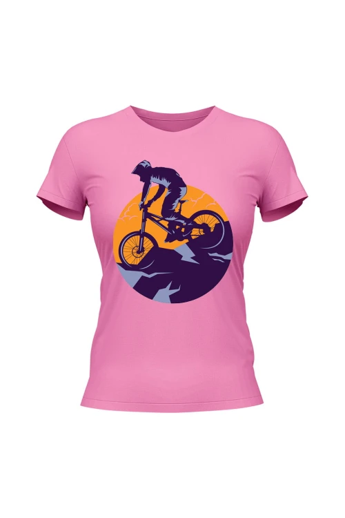 Koszulka damska Enduro MTB Góry - różowa