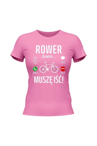 Koszulka damska Rower dzwoni muszę iść Szosa