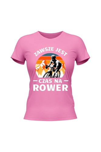Koszulka damska Zawsze jest czas na rower Szosa - różowa