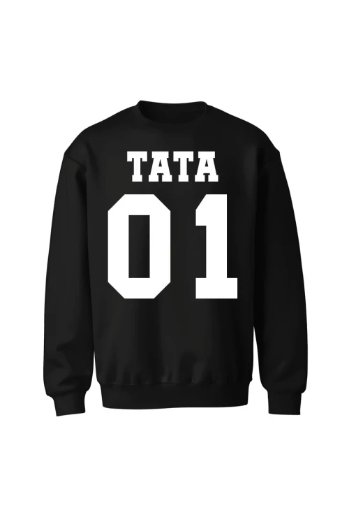 Bluza męska bez kaptura TATA 01 - czarna