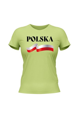 Koszulka damska POLSKA - limonka
