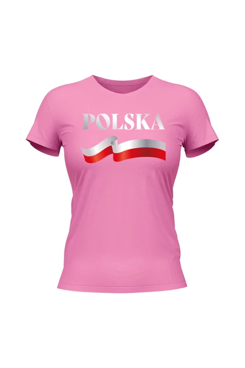 Koszulka damska POLSKA - różowa