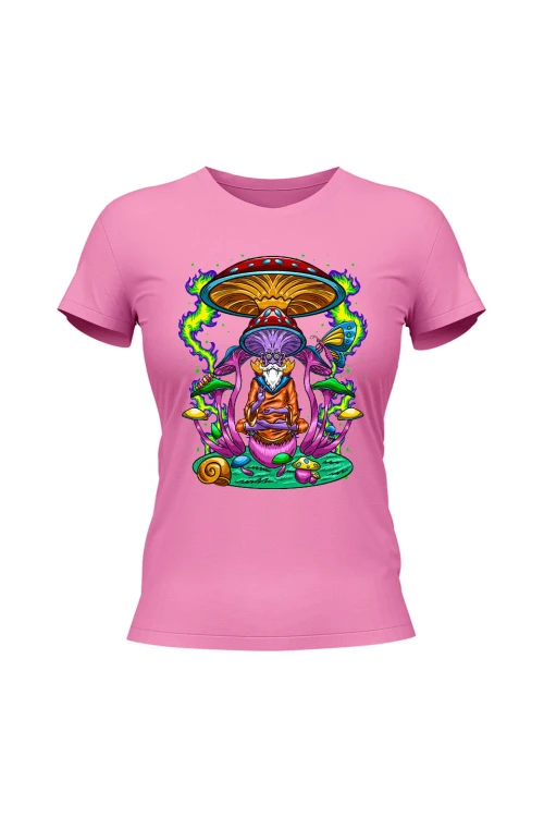 Koszulka damska Psychedelic Mushroom - różowa