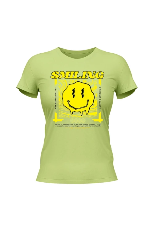 Koszulka damska Smiling - limonka