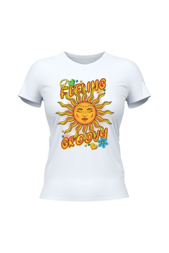 Koszulka damska Feeling Groovy - biała