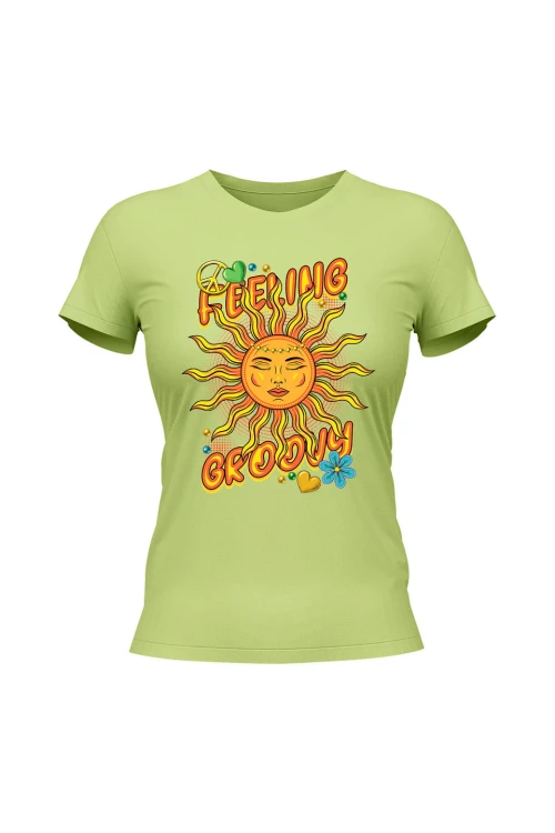 Koszulka damska Feeling Groovy - limonka