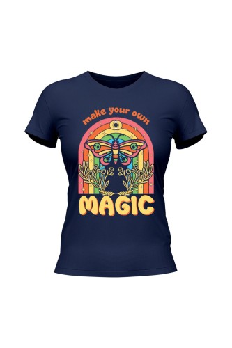 Koszulka damska Magic Butterfly - granatowa